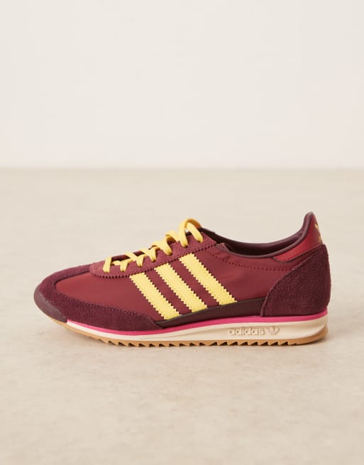 adidas Originals SL 72 OG sneakers in burgundy and yellow | ASOS