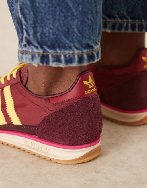 adidas Originals SL 72 OG sneakers in burgundy and yellow | ASOS