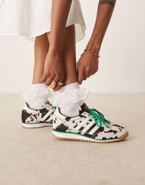 adidas Originals SL 72 OG sneakers in dalmatian print and green - view 1