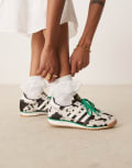 [adidas Originals] adidas Originals SL 72 OG sneakers in dalmatian print and green-Multi 36 MULTI