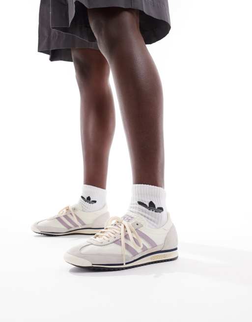 adidas Originals - SL 72 OG - Sneakers in gebroken wit en lila