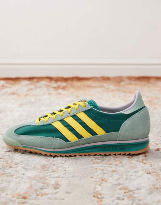 adidas Originals SL 72 OG trainers in green and yellow