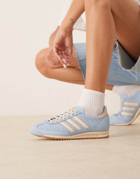 adidas Originals SL 72 OG sneakers in light blue and cream woven - view 1