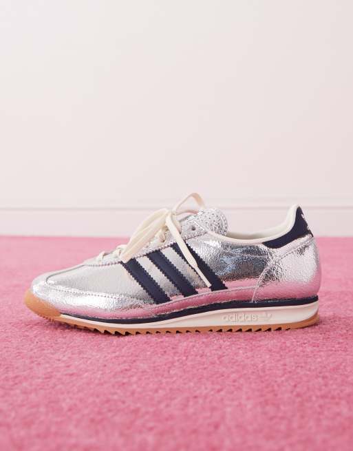 adidas Originals SL 72 OG trainers in metallic silver and navy