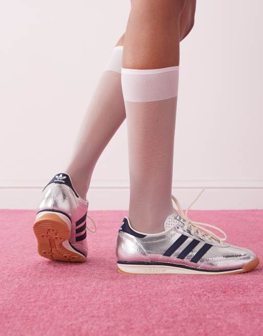 adidas Originals SL 72 OG trainers in metallic silver and navy