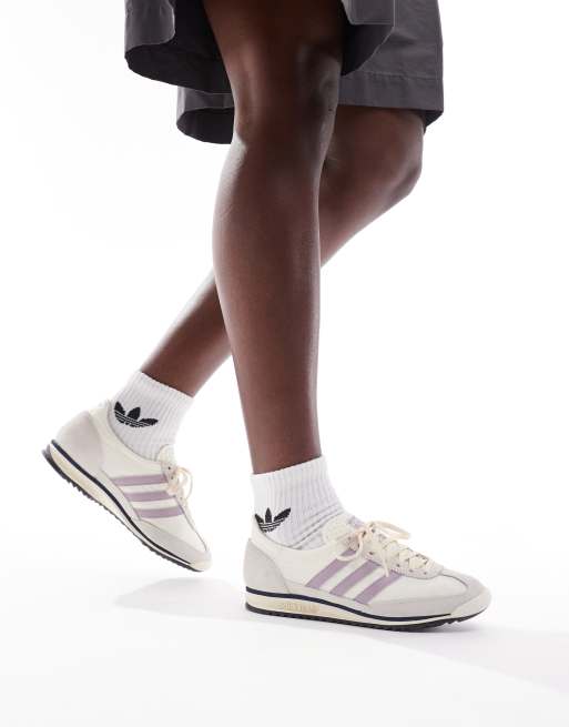 adidas Originals SL 72 OG sneakers in off white and lilac