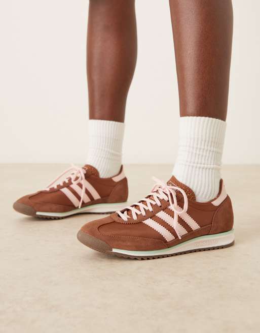 adidas Originals - SL 72 OG - Sneakers marrone chiaro e rosa 