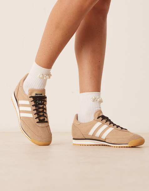 adidas Originals SL 72 OG sneakers with knit detailing in beige - view 1