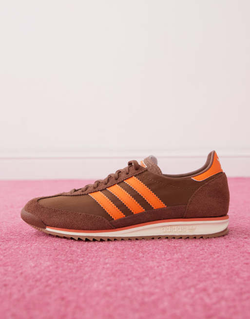 adidas Originals SL 72 OG trainers in brown and orange
