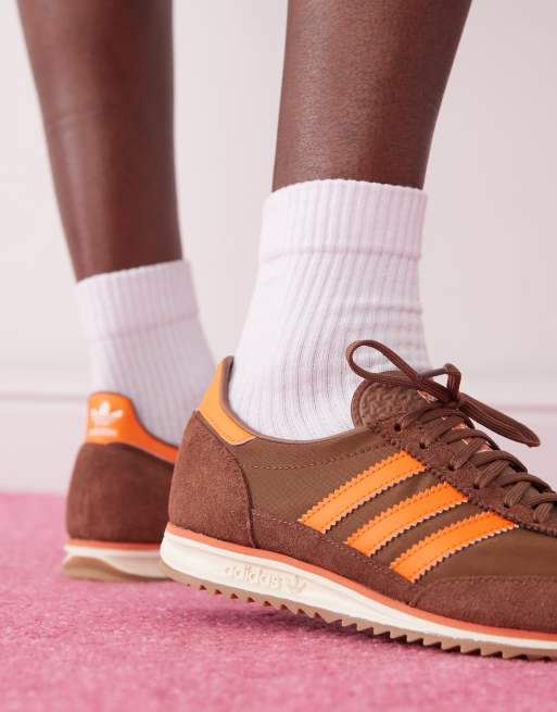 adidas Originals SL 72 OG trainers in brown and orange