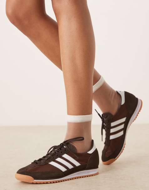 adidas Originals SL 72 OG trainers in brown and white - view 1