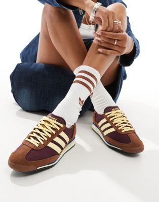 adidas Originals SL 72 OG trainers in brown and yellow