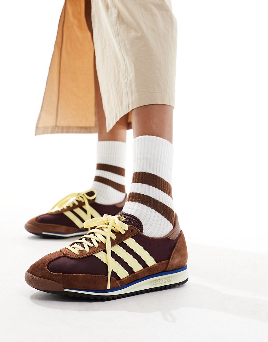 adidas Originals SL 72 OG trainers in brown and yellow-Multi