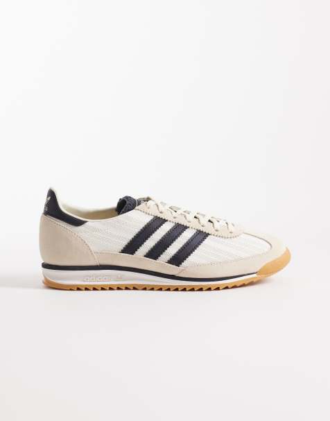adidas Originals SL 72 OG trainers in cream and black with crochet tongue - view 1