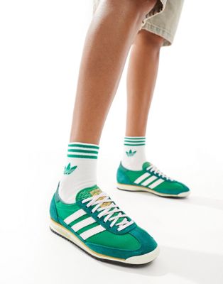 adidas Originals SL 72 OG trainers in green and lilac