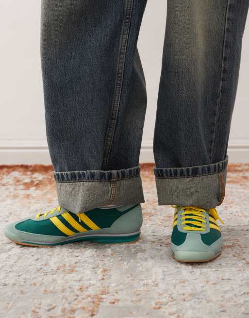 adidas Originals SL 72 OG trainers in green and yellow ASOS