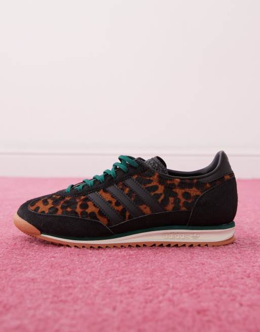 adidas Originals SL 72 OG trainers in leopard print and black