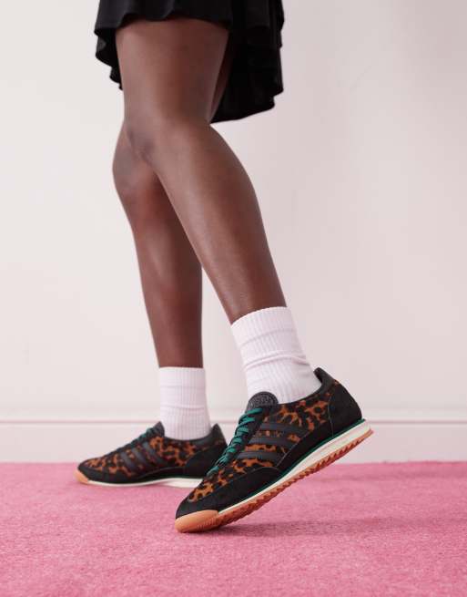 adidas Originals SL 72 OG trainers in leopard print and black