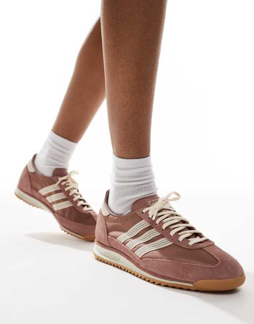 adidas Originals SL 72 OG trainers in light brown and cream