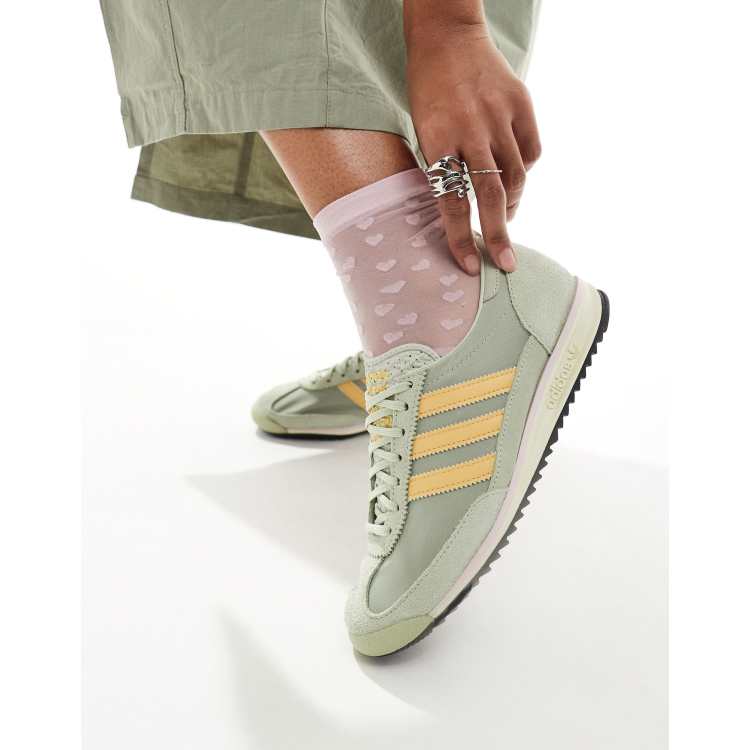 adidas Originals SL 72 OG trainers in light green and yellow ASOS