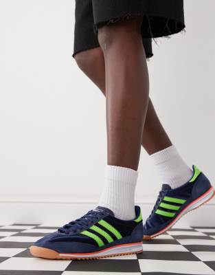 adidas Originals adidas Originals SL 72 OG trainers in navy and green