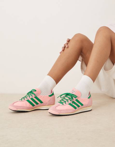 adidas Originals SL 72 OG trainers in pink and green - view 1