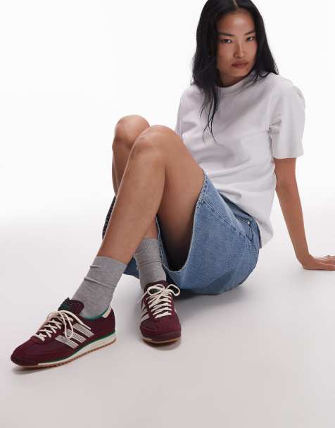 adidas Originals – SL 72 OG – Vinröda sneakers med virkade detaljer, exklusivt hos ASOS - view 1