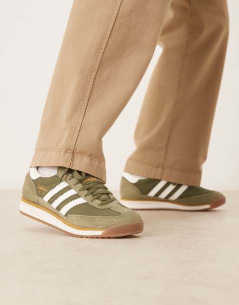 adidas Originals – SL 72 RS – Olivgröna och naturvita sneakers - view 1