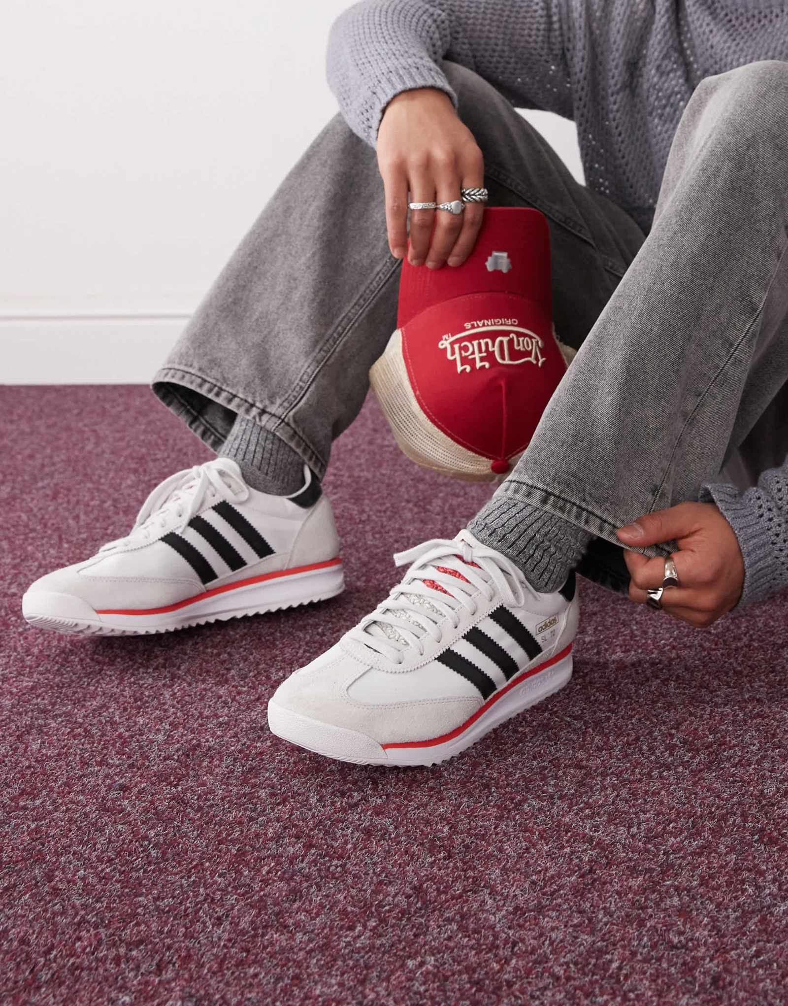 кроссовки adidas Originals SL 72 RS белого и черного цветов