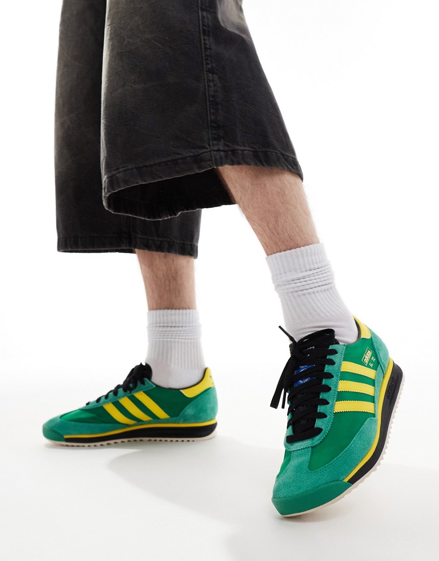 adidas Originals SL 72 RS trainers in green and yellow-Multi
