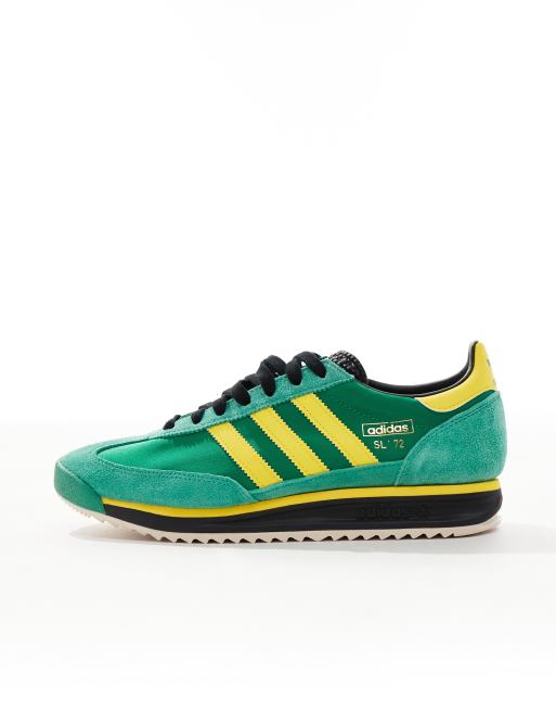 adidas Originals SL 72 RS trainers in green and yellow ASOS