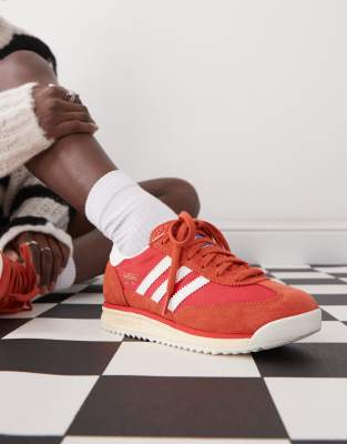 Size 13.5 adidas Originals adidas Originals SL 72 RS trainers in red and white trainers