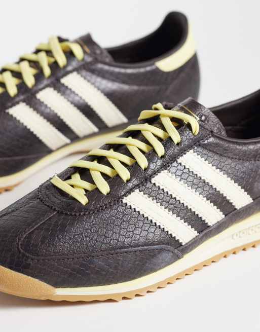adidas Originals SL 72 Sneaker in Braun mit Schlangenprint und Gelb, 3 von 5
