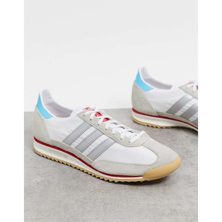 Ambicioso Pakistán Acrobacia adidas Originals SL 72 sneakers in white and silver | ASOS