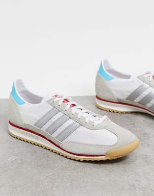 ADIDAS ORIGINALS SL 72 SNEAKERS IN WHITE AND SILVER,EF5106