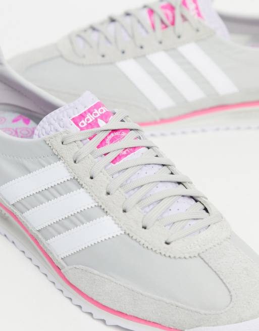 adidas Originals SL 72 trainers in grey and pink