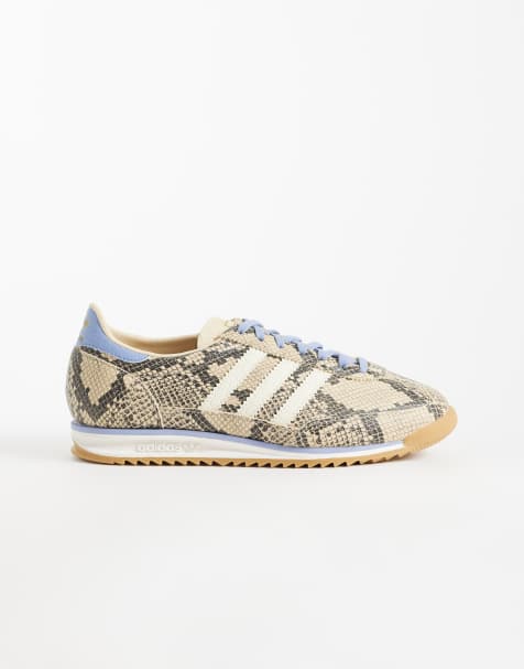 adidas Originals SL 72 trainers in snake print and and blue - view 1