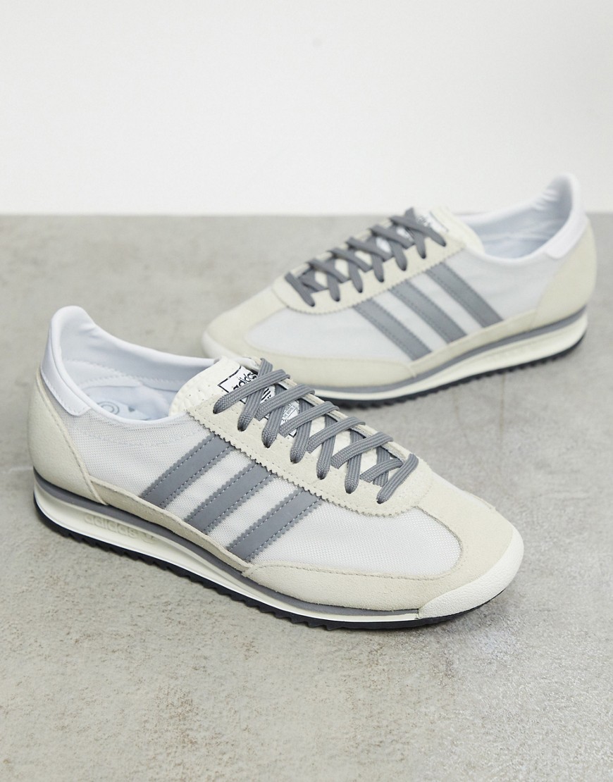 Adidas Originals SL 72 trainers in white and grey