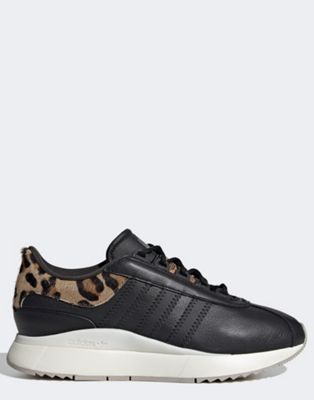 adidas black leopard trainers