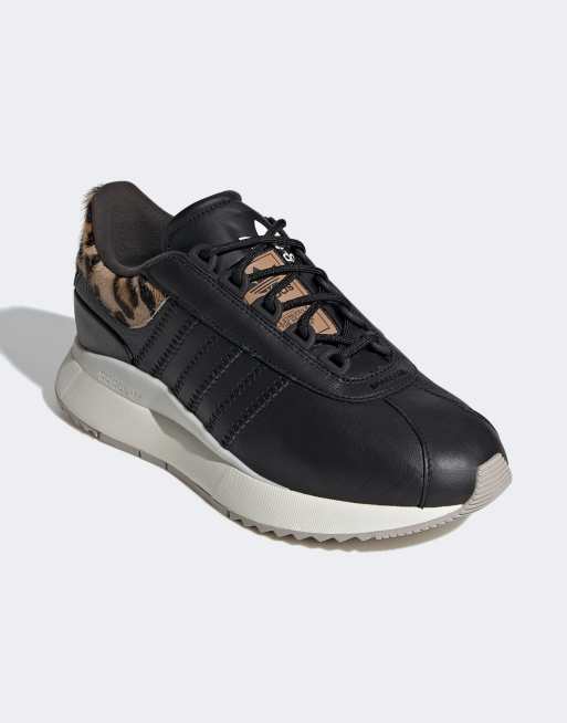 Adidas black leopard sales print trainers