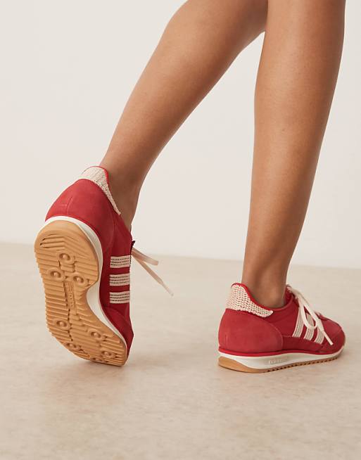 adidas Originals SL72 OG sneakers in red with crochet adidas Originals SL72 OG sneakers in red with crochet