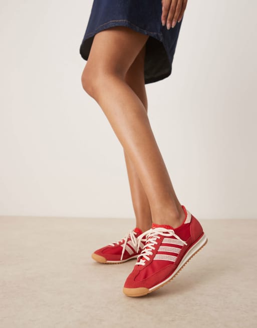 adidas Originals SL72 OG sneakers in red with crochet