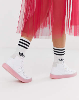 adidas sleek white pink