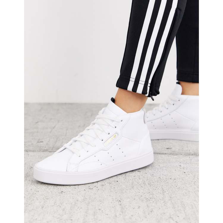 vestíbulo Ausencia codo adidas Originals Sleek Mid Top sneakers in white and gray | ASOS