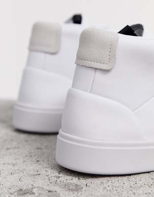 adidas originals sleek mid top sneakers in white and gray