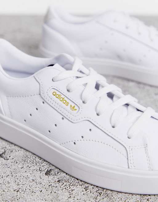 Adidas sleek leather store sneaker white