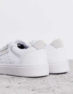 adidas originals white sleek trainers