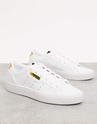 adidas originals white sleek trainers