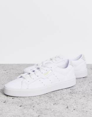 adidas white flat sneakers