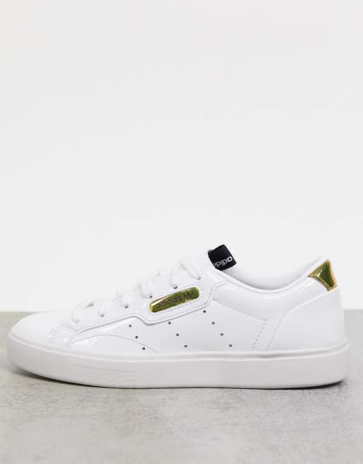 Adidas originals sleek shop trainers in white asos